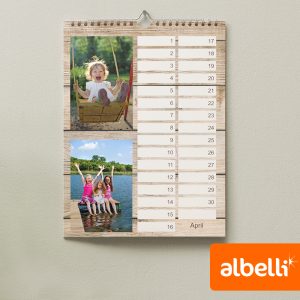 Verjaardagskalender met eigen foto's - Staand A4 van 21x29