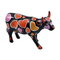 Cow Parade Cow-ween of Hearts (medium keramiek)