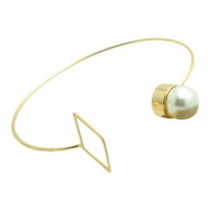 Pearl bangle goud