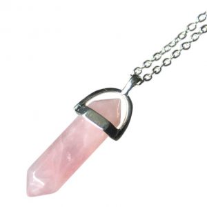 Gemstone ketting Rose quartz zilver