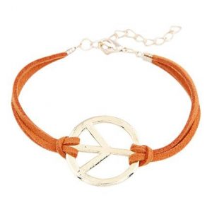 Peace armband oranje