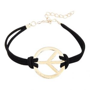 Peace armband zwart