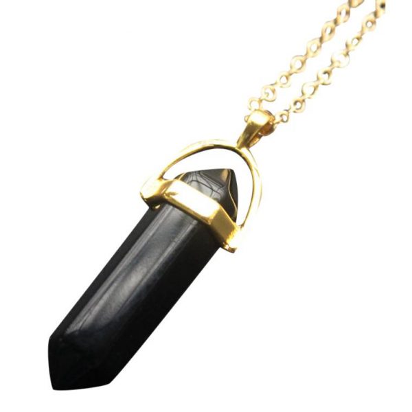 Gemstone ketting Onyx goud