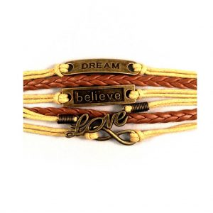 Armbandenset dream believe love infinity