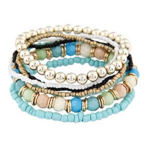 Bohemian style armbandjes blauw