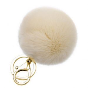 Fur keychain beige