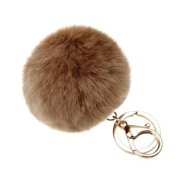 Fur keychain bruin